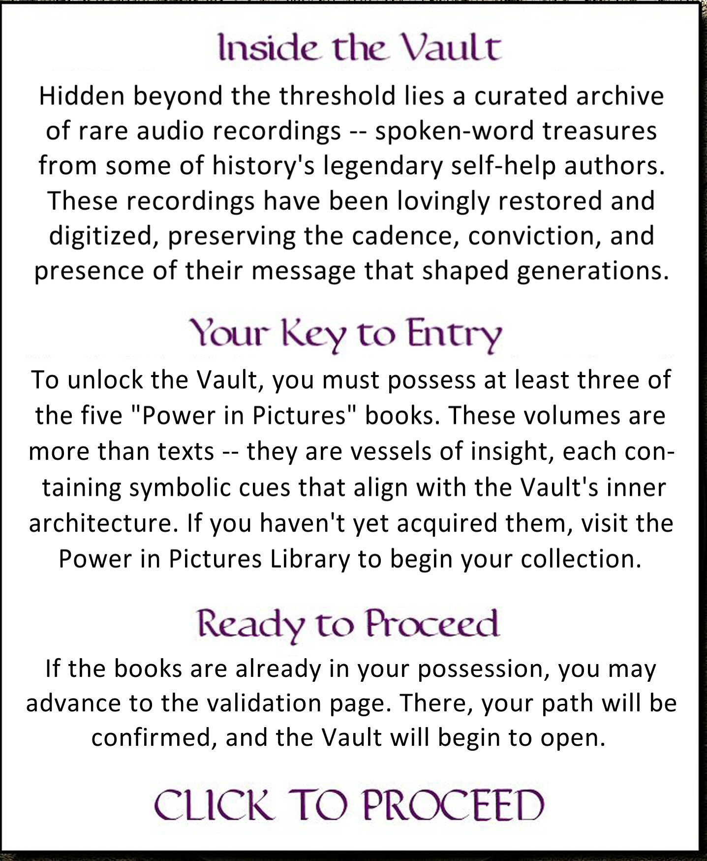 Enter the Vault
